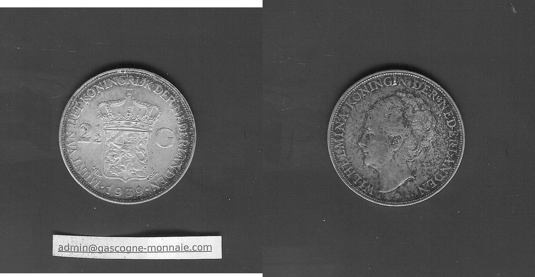 Netherlands 2 1/2 gulden 1939 gEF/AU